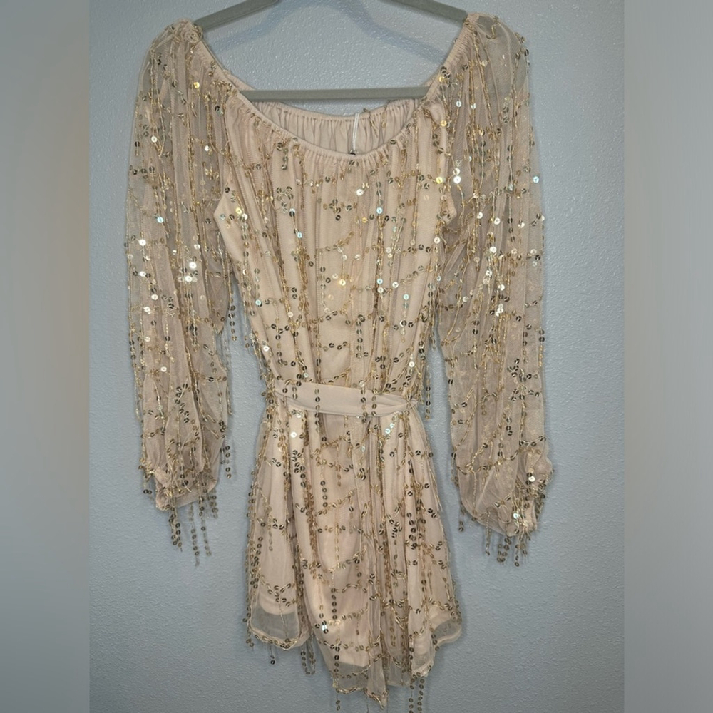 LLove Womens Sequin String A-Line Dress | Sz S, NWT - Picture 5 of 10